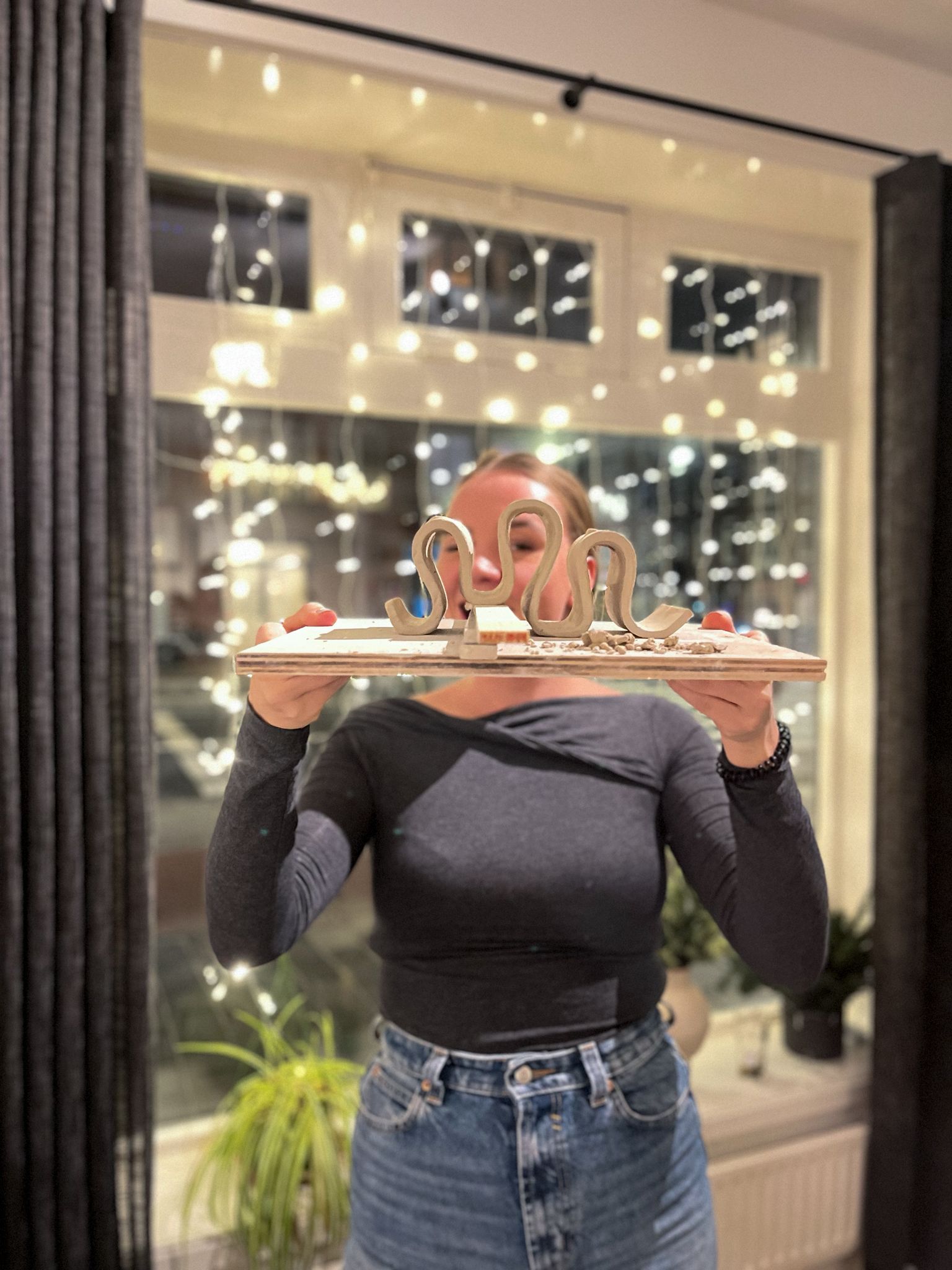 Finished ceramic candleholders