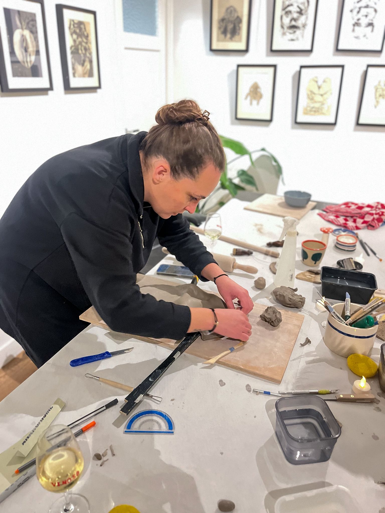 Ceramic session in progress